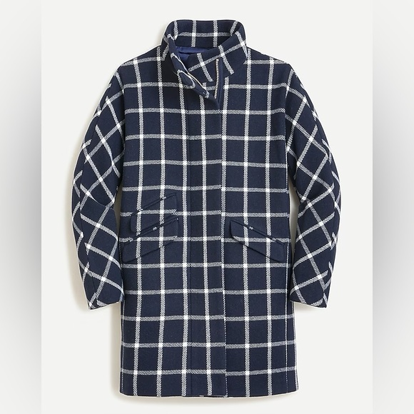 J.Crew cocoon coat windowpane in Italian wool - Picture 1 of 7